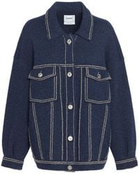 Barrie - Contrast-Stitching Denim-Effect Jacket - Lyst