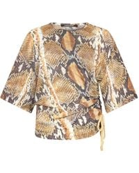 Roberto Cavalli - T-Shirt mit Schlangenleder-Print - Lyst