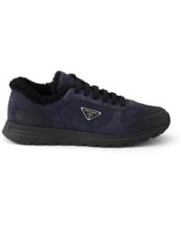 Prada - Prax Winter Fur-Lined Low-Top Sneakers - Lyst