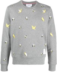 Thom Browne - Embroidered Cotton Sweatshirt - Lyst