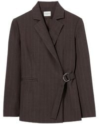 Claudie Pierlot - Striped Double Buckle Suit Jacket - Lyst