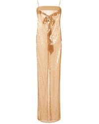 Elisabetta Franchi - Robe Ornée De Sequins À Coupe Longue - Lyst