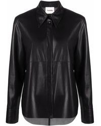 Nanushka - Vegan-Leather Long-Sleeve Shirt - Lyst