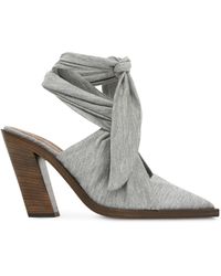 Burberry Ankle Tie Mules - Grey