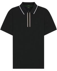 BOSS - Polo À Col Rayé - Lyst