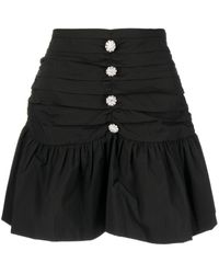 B+ AB Pleate-detail Flared Mini Skirt - Black