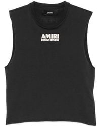 Amiri - Logo-Print Sleeveless Tank Top - Lyst