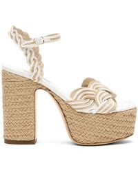 Casadei - Thaiti Platform Woven Sandals - Lyst