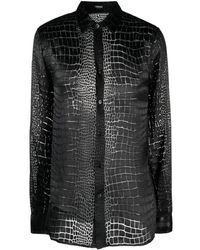 Versace - Camisa con efecto de piel de cocodrilo - Lyst