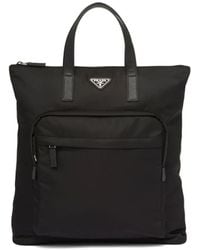 Prada - Re-Nylon Saffiano-Leather Tote Bag - Lyst