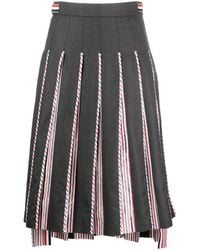 Thom Browne - Rwb-Print Pleated Midi Skirt - Lyst