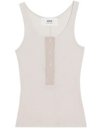 Ami Paris - Top Sin Mangas Con Botones - Lyst