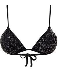 Twinset - Top De Bikini Triangular Con Strass Ovalado - Lyst