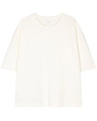 Lemaire - Elfenbein Baumwoll-Jersey Rundhals-T-Shirt - Lyst