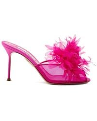 Aquazzura - Poeme Flower-Appliqué Open Toe Sandals - Lyst