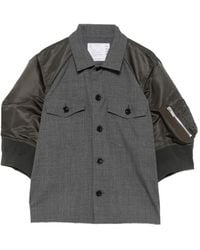 Sacai - Chaqueta De Manga Bómber A Paneles - Lyst