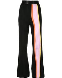 Ellery - Striped Panel Flared Trousers - Lyst