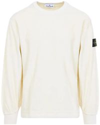 Stone Island - Logo-Patch Ribbed-Knit Sweatshirt - Lyst