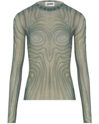 Jean Paul Gaultier - Spiral Long-Sleeved Printed Top - Lyst