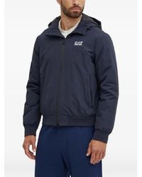 EA7 - Core Identity Logo-Print Hooded Jacket - Lyst