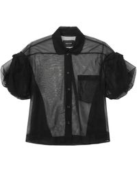 Simone Rocha - Camicia Semi Trasparente Con Maniche A Palloncino - Lyst