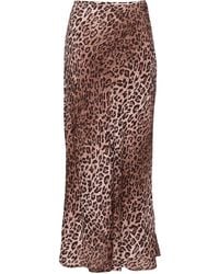 RIXO London - Kelly Leopard-print Silk Midi Skirt - Lyst