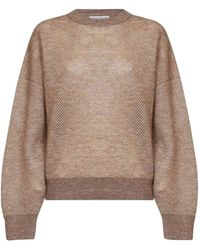 Brunello Cucinelli - Openwork Lamé Sweater - Lyst