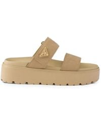Prada - Nubuck Slides - Lyst