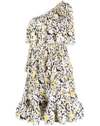 Lanvin - Floral-print One-shoulder Dress - Lyst