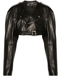 Rick Owens - Short Leather Biker Jacket - Lyst