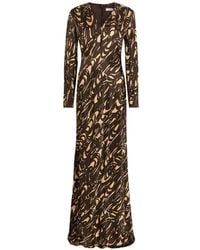 JOSEPH - Adore Abstract-Print Long-Sleeve Dress - Lyst
