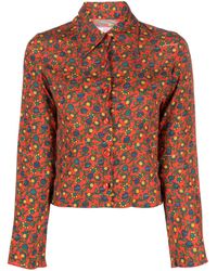 ERL - Top A Maniche Lunghe Folksy Flower - Lyst