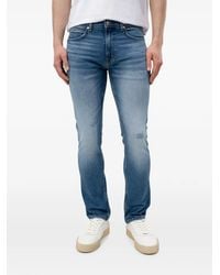 HUGO - Distressed Logo-Patch Jeans - Lyst