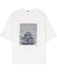 YMC - T-shirt Met Logoprint Van Biologisch Katoen - Lyst