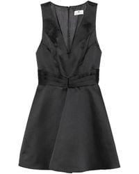 Elisabetta Franchi - Robe Courte À Taille Plissée Et Col V - Lyst