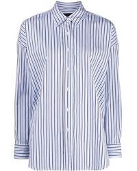 Nili Lotan - Oversize Striped Cotton Shirt - Lyst