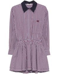 Maje - Checked Cotton Mini Dress - Lyst