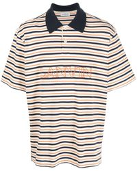 Lanvin - Logo-embroidered Striped Polo Shirt - Lyst