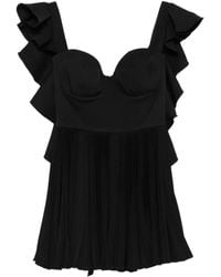 Parlor - Vestido corto con volantes y pliegues - Lyst