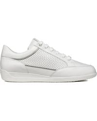 Geox - Myria Perforated Leather Sneakers - Lyst