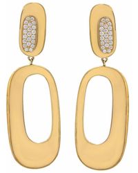 Roberto Coin - 18kt Yellow Gold Chic And Sine Diamond Drop Earrings - Lyst