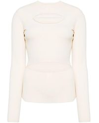 A.W.A.K.E. MODE - Lip-Appliqué Knitted Top - Lyst