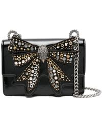 Kurt Geiger - Bow-Embellished Patent-Leather Cross Body Bag - Lyst