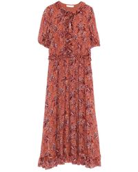 Ulla Johnson - Rosamunde Ruffled Floral-Pattern Midi Dress - Lyst
