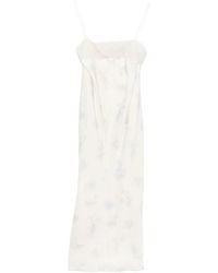Carven - Floral-Print Lace-Trim Midi Dress - Lyst