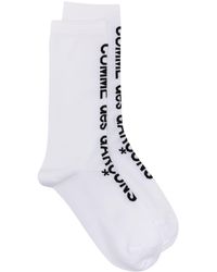Comme des Garçons - Logo-intarsia Fine-knit Socks - Lyst