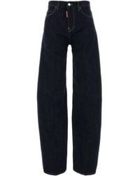 DSquared² - Wide-Leg Cotton-Blend Jeans - Lyst