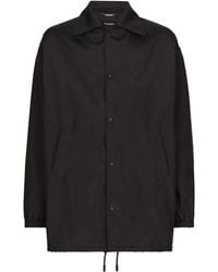 Dolce & Gabbana - Logo-Plaque Pointed-Collar Parka - Lyst