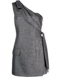 MSGM - Pinstriped Tailored Wool Blend Minidress - Lyst