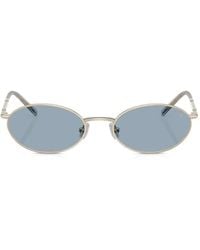 Brunello Cucinelli - Oval-Frame Titanium Sunglasses - Lyst